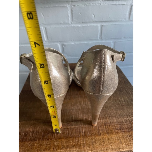 Kelly & Katie Gold Sparkle Rhinestone Strappy Stiletto Heels Women's Size 7.5 - Picture 5 of 6